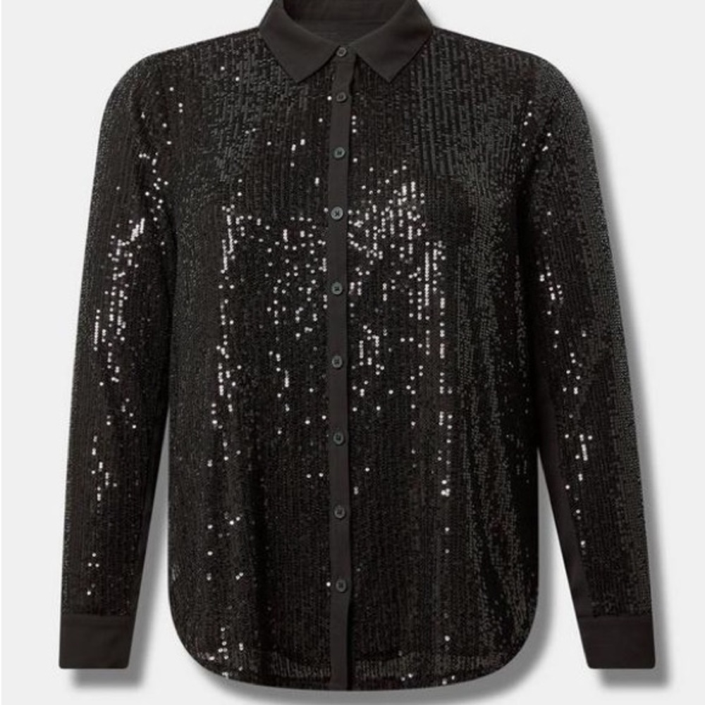 Torrid Madison Sequin Long Sleeve Shirt 1X (14-16)